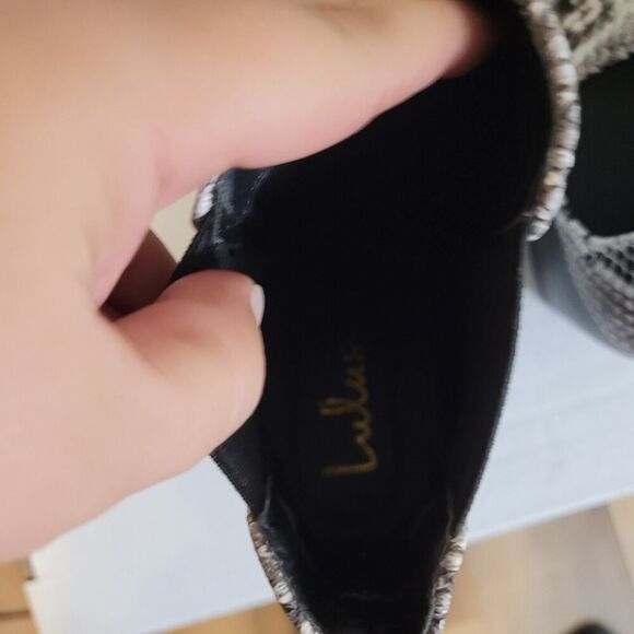 Lulus Snakeskin Chelsea Ankle Boots Women's 10 Booties 3" Heel Elastic Ankle - Picture 5 of 8